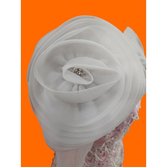 Vintage Pink BarbieCore Drop Waist Rose Taft Couture Gown by Elizabeth Arden - Picture 5 of 16